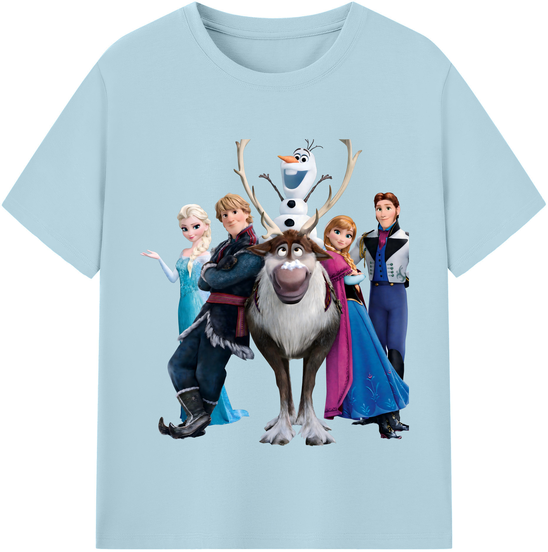 （画像用） アナと雪の女王 アンナ エルサ Frozen Anna Elsa 綿100％半袖Tシャツ（フロントプリント）